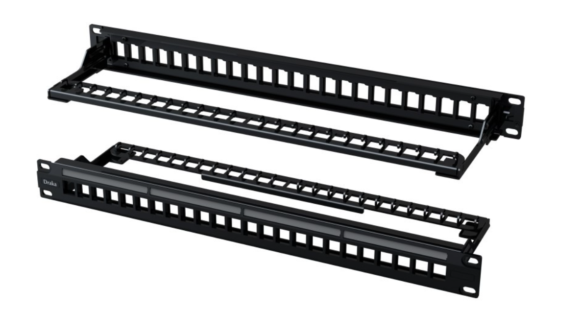 DRAKA Modular Patch Panel | Cat5e/Cat6 | 1U | 24 Port | Unloaded