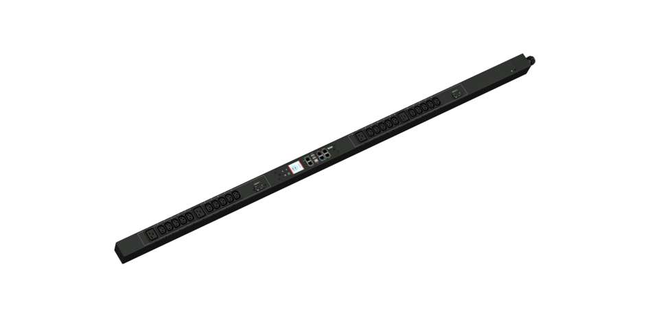 Raritan Smart Power Distribution Unit | 1 Phase, 230Vac 32A | 24 Outlets: 20 X IEC-C13, 4 X IEC-C19 | Plug: IEC60309 32A, 7.36Kva | Zero U Vertical PDU | Ethernet, Serial, USB-A, USB-B | Sensor Connections with Securelock