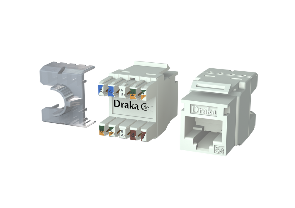DRAKA Keystone Jack | Cat5e UTP | 110/LSA Punchdown | White