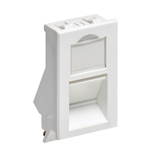 LEVITON 38mm x 25mm 6C Shuttered Angled Module | White