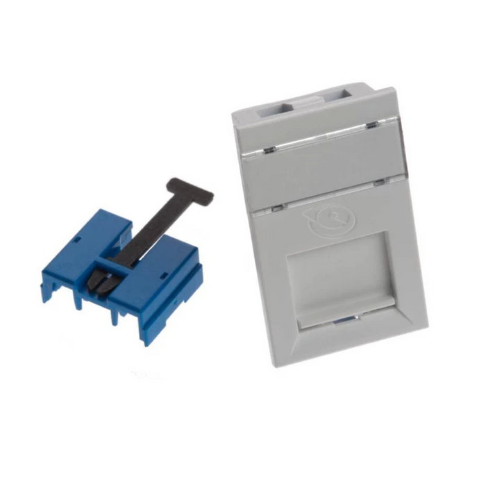 LEVITON GigaPlus 38x25 Slimline Shuttered Module | Unshielded | White | LJ6C