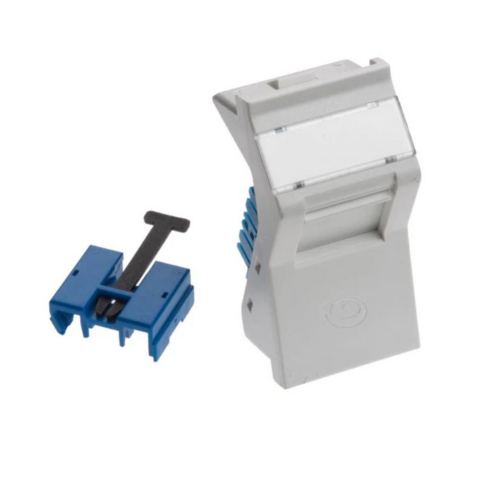 LEVITON GigaPlus 50x25 Angled Slimline Shuttered Module | Unshielded | White