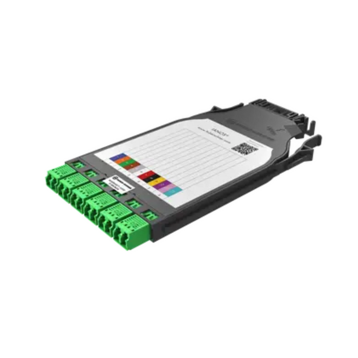HUBER+SUHNER IANOS Splice Module | Single Size | Base-2 | Front 6x SM APC LCD Adaptor Green