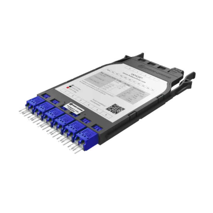 HUBER+SUHNER IANOS OS2 Single Module |  12F | 1 x MTP12 Elite Female (non-pinned) to 6 x LC/PC Duplex Adapter blue | NS Polarity