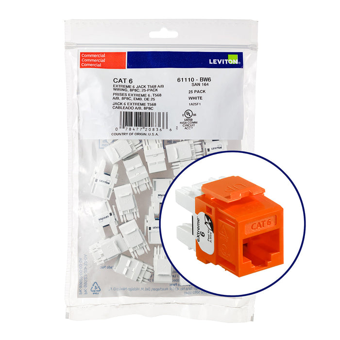 LEVITON Extreme Cat6 Quickport Jacks | Unshielded