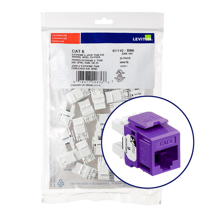 LEVITON Extreme Cat6 Quickport Jacks | Unshielded