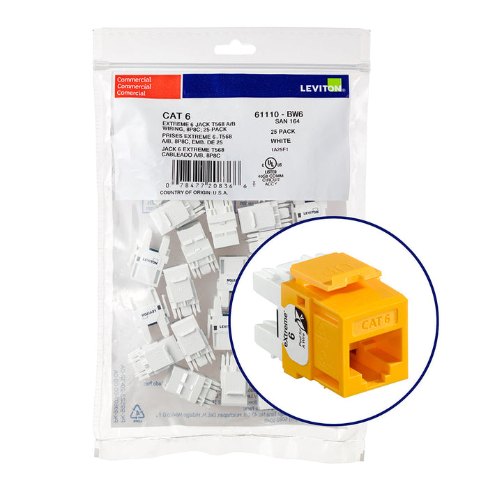 LEVITON Extreme Cat6 Quickport Jacks | Unshielded