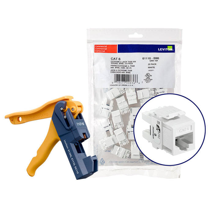 LEVITON Extreme Cat6 Quickport Jacks | Unshielded
