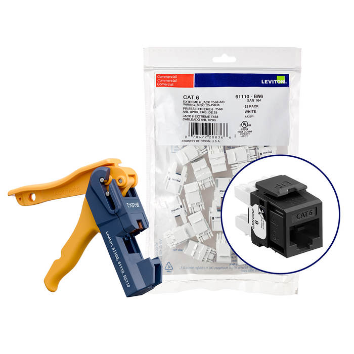 LEVITON Extreme Cat6 Quickport Jacks | Unshielded